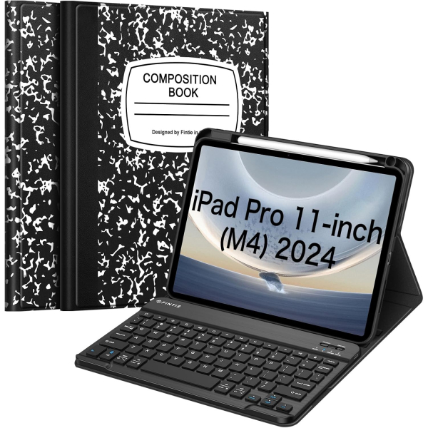 Fintie Apple iPad Pro M4 Klavyeli Klf (11 in)-Composition Book