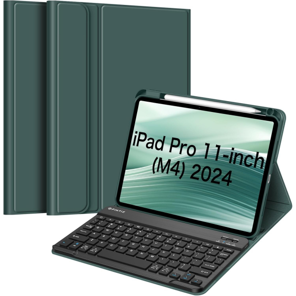 Fintie Apple iPad Pro M4 Klavyeli Klf (11 in)-Midnight Green