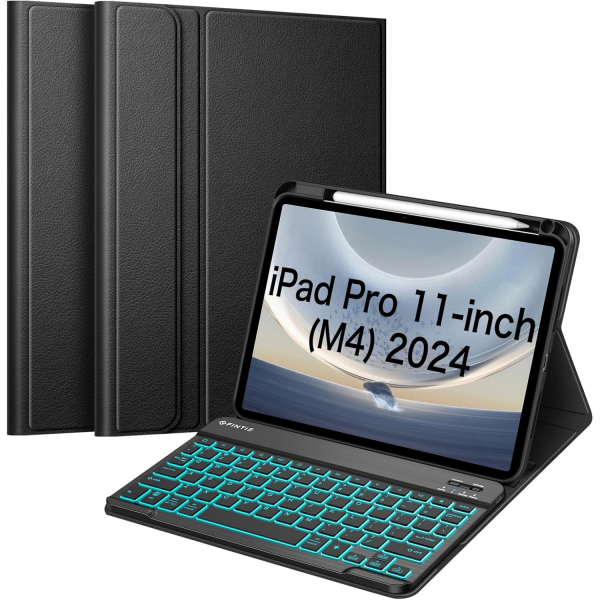 Fintie Apple iPad Pro M4 Klavyeli Klf (11 in)-Backlight Black