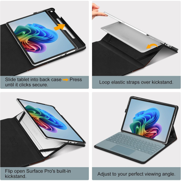 Fintie Microsoft Surface Pro 12 Klf -Black Brown 
