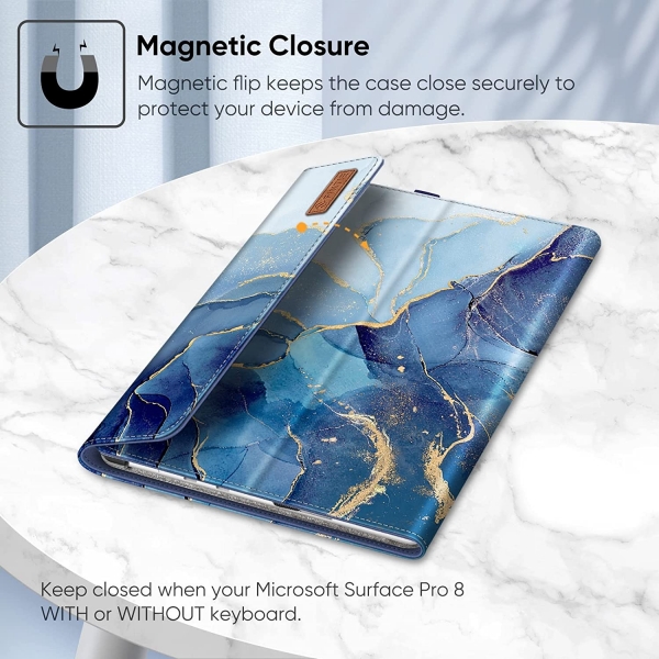 Fintie Microsoft Surface Pro 8 Business Standl Klf (13 in)-Ocean Marble