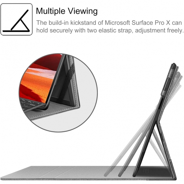 Fintie Microsoft Surface Pro X Business Standl Klf (13 in)-Gray