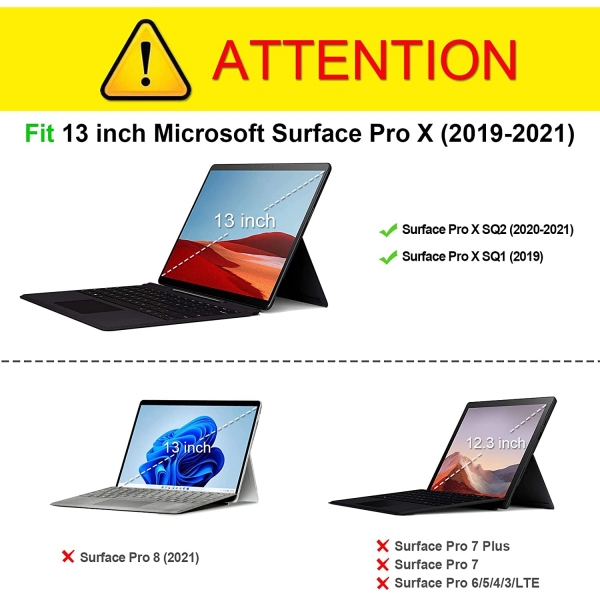 Fintie Microsoft Surface Pro X Klf (13 in)-Black