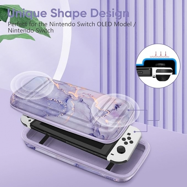 Fintie Nintendo Switch OLED Klf -Lilac Marble 