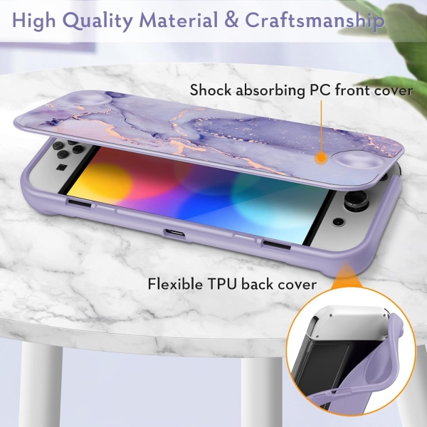 Fintie Nintendo Switch OLED Klf -Lilac Marble 