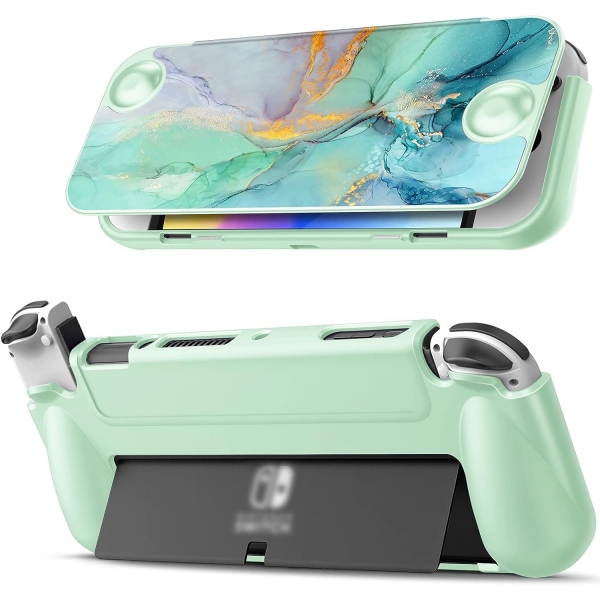 Fintie Nintendo Switch OLED Klf -Emerald Marble 