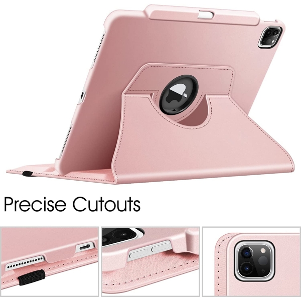 Fintie Rotating Serisi iPad Pro Koruyucu Klf (12.9 in)(6.Nesil)-Rose Gold 