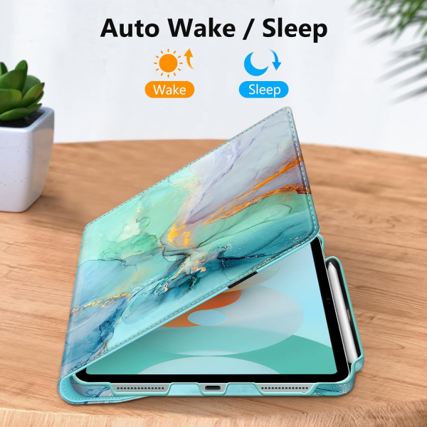 Fintie Rotating iPad Air Klf (13 in)-Emerald Marble