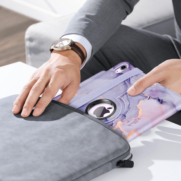 Fintie Rotating iPad Air Klf (13 in)-Lilac Marble 