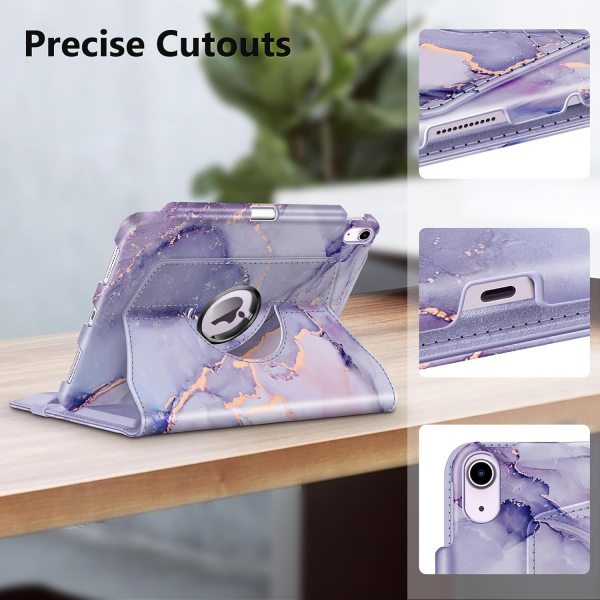 Fintie Rotating iPad Air Klf (13 in)-Lilac Marble 