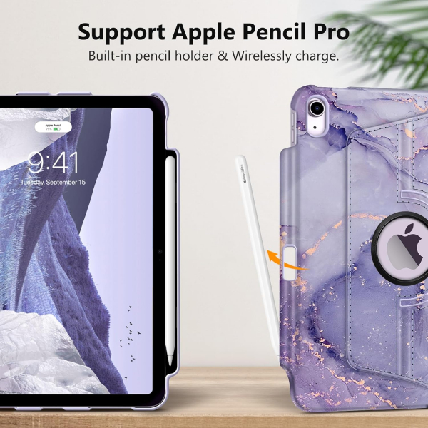 Fintie Rotating iPad Air Klf (13 in)-Lilac Marble 