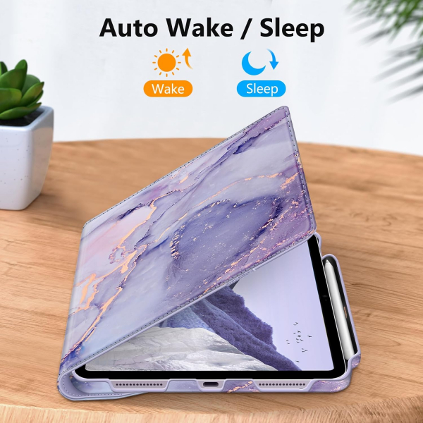 Fintie Rotating iPad Air Klf (13 in)-Lilac Marble 