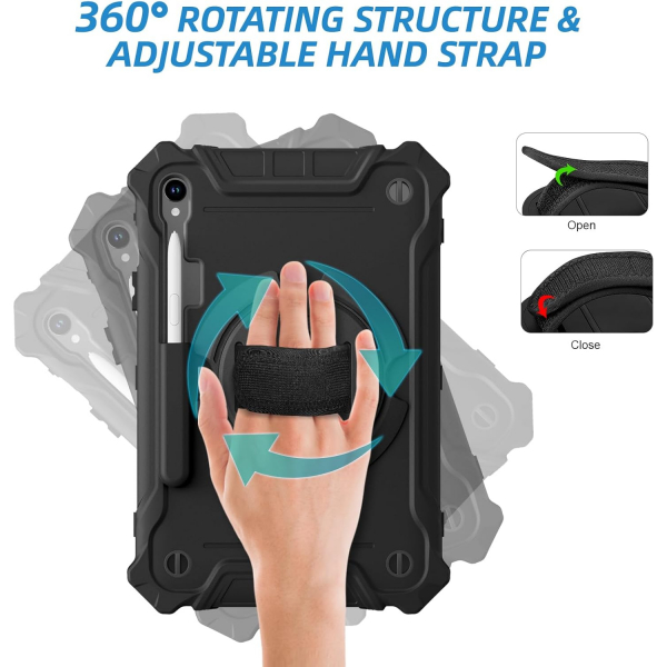 Ztotop Samsung Galaxy Tab S10 FE Rugged Klf-Black