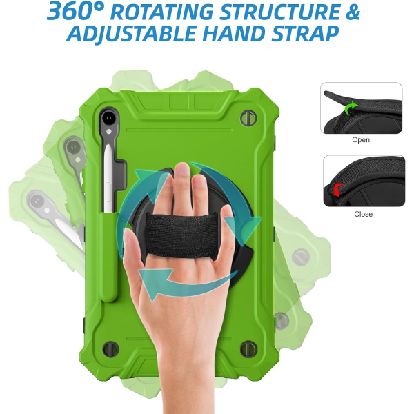 Ztotop Samsung Galaxy Tab S10 FE Rugged Klf-Green