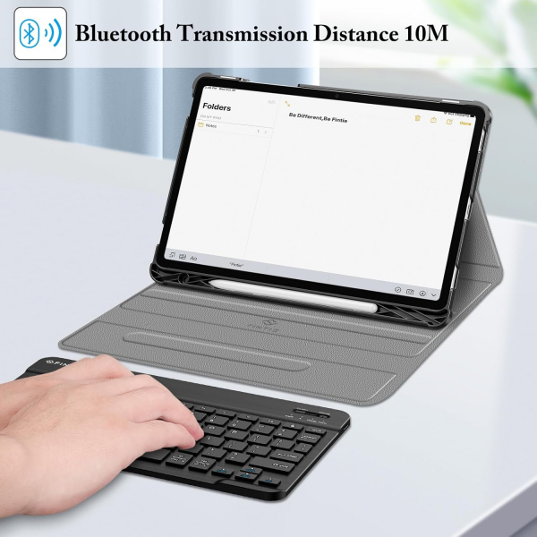 Fintie Samsung Galaxy Tab S10 FE Klavyeli Klf-Gray