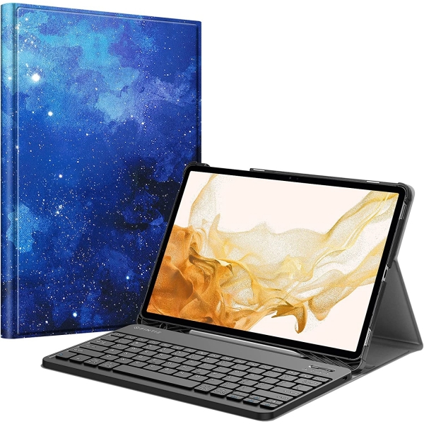 Fintie Samsung Galaxy Tab S7 FE 2021 Klavyeli Klf (12.4 n)-S sky