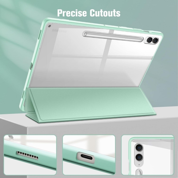 Fintie Samsung Galaxy Tab S10/S9 FE Plus effaf Klf-Green