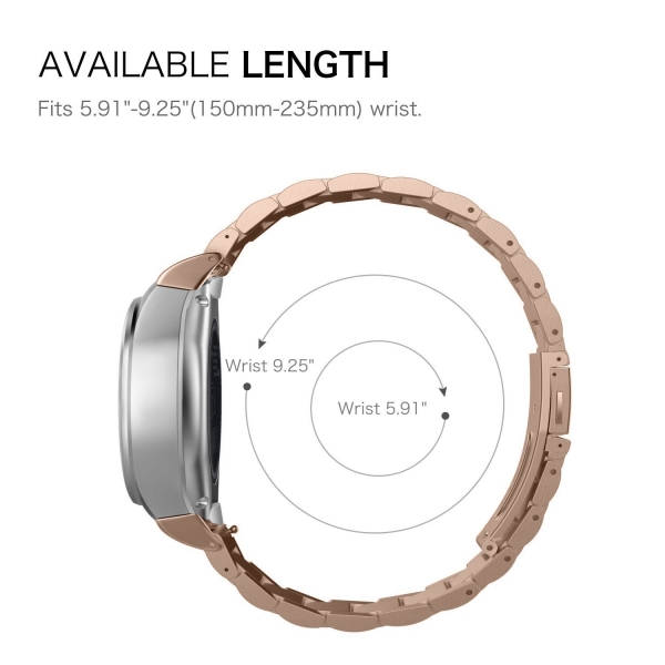 Fintie Samsung Gear S2 Solid Paslanmaz elik Kay-Rose Gold