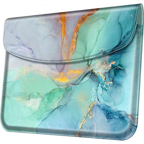 Fintie Sleeve Microsoft Surface Go 4 Vegan Deri Klf-Emerald Marble