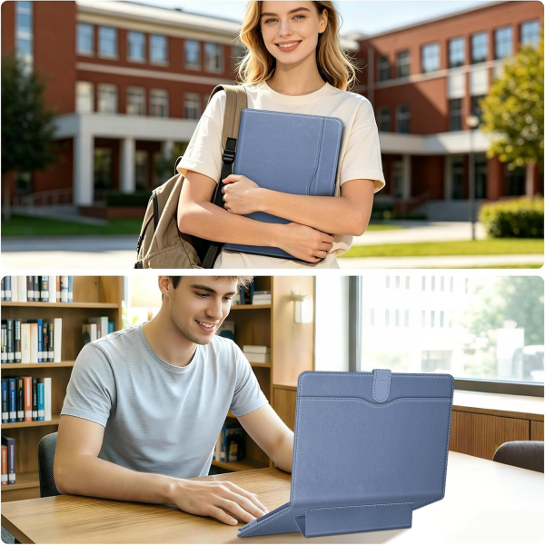 Fintie Standl� Deri MacBook Neo Laptop K�l�f�-Indigo