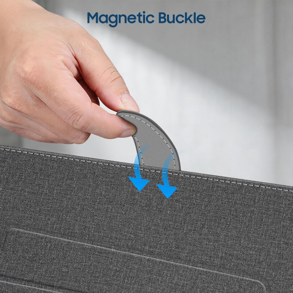 Fintie Standl� Deri MacBook Neo Laptop K�l�f�-Gray/Brown