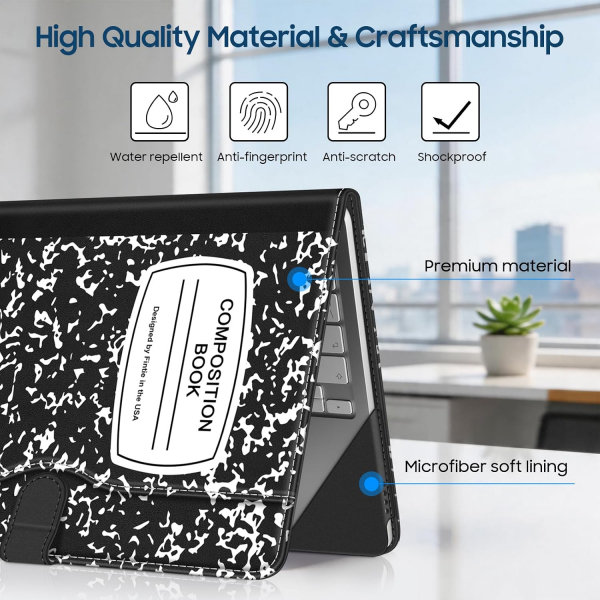 Fintie Standl� Deri MacBook Neo Laptop K�l�f�-Composition Book