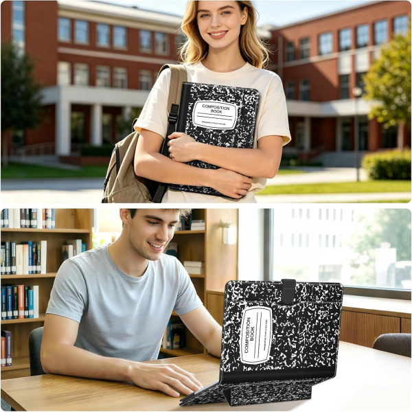 Fintie Standl� Deri MacBook Neo Laptop K�l�f�-Composition Book