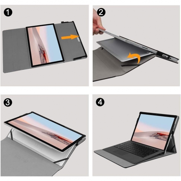 Fintie Surface Go 4 Uyumlu Kalem Tutuculu Klf-Black
