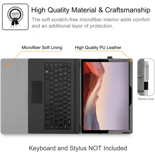 Fintie Surface Pro 7 Klf (12.3 in)-Gray 