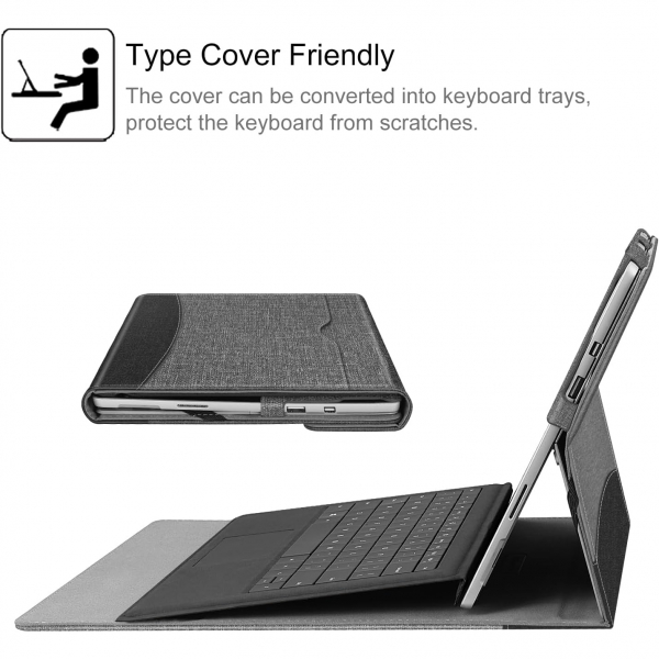 Fintie Surface Pro 7 Klf (12.3 in)-Gray Brown 