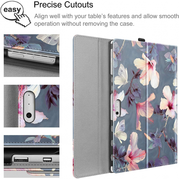 Fintie Surface Pro 7 Klf (12.3 in)-Blooming Hibiscus 