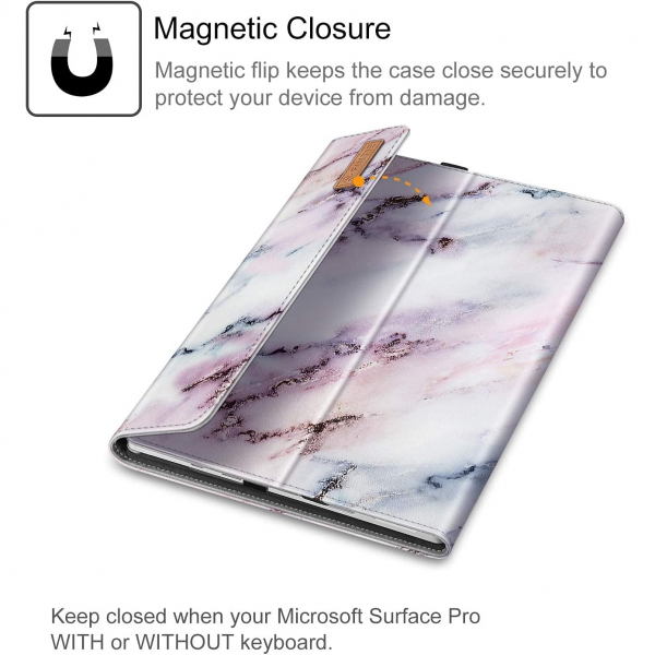 Fintie Surface Pro 7 Klf (12.3 in)-Marble Pink 
