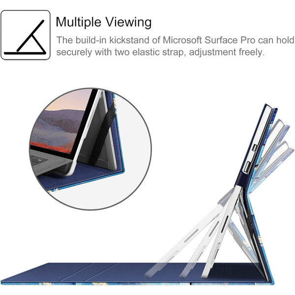 Fintie Surface Pro 7 Klf (12.3 in)-Ocean Marble 
