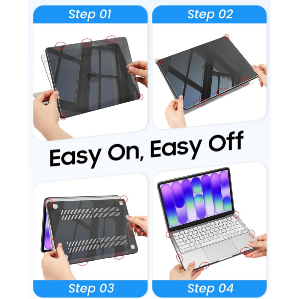 Fintie Ultra �nce �effaf MacBook Neo Laptop K�l�f�-Crystal Black