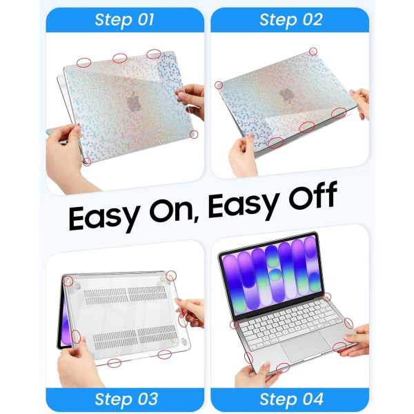 Fintie Ultra �nce �effaf MacBook Neo Laptop K�l�f�-Crystal Laser Bow