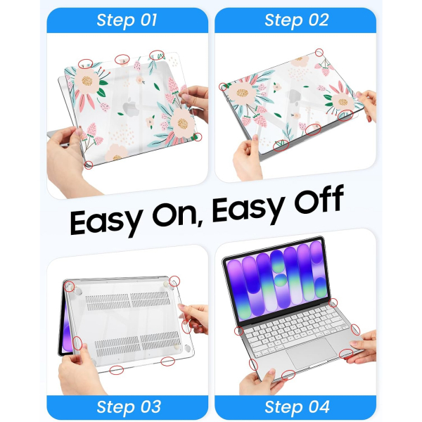 Fintie Ultra �nce �effaf MacBook Neo Laptop K�l�f�-Crystal Camellia