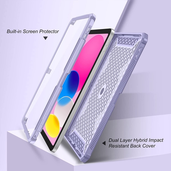 Fintie iPad 10.Nesil 360 Derece Dnen Standl Klf (10.9 in)-Lilac Purple