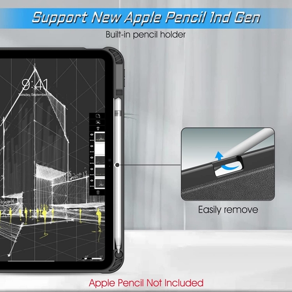 Fintie iPad 10.Nesil Manyetik Standl Klf (10.9 in)-Black