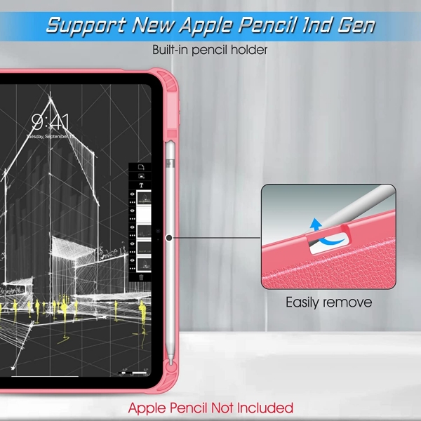 Fintie iPad 10.Nesil Manyetik Standl Klf (10.9 in)(2022)-Pink