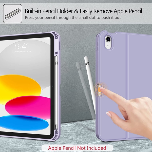 Fintie iPad 10.Nesil Uyumlu Bluetooth Klavyeli Klf(10.9 in)(2022)-Lilac