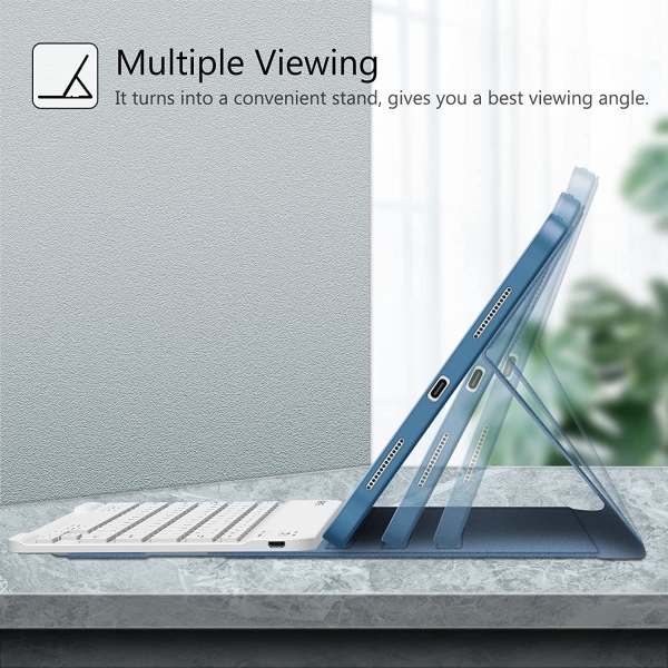 Fintie iPad 10.Nesil Uyumlu Bluetooth Klavyeli Klf(10.9 in)(2022)-Ocean Blue