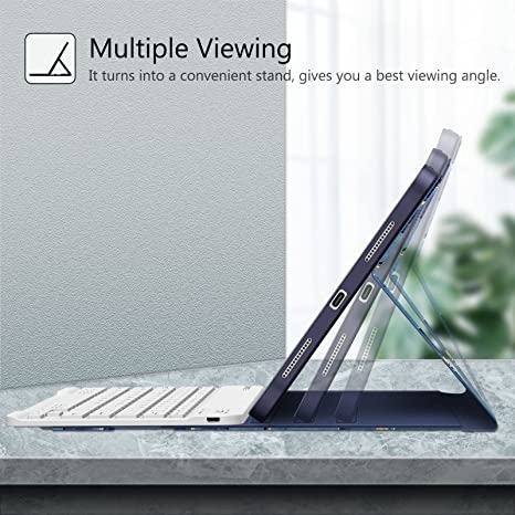 Fintie iPad 10.Nesil Uyumlu Bluetooth Klavyeli Klf(10.9 in)(2022)-Ocean Marble
