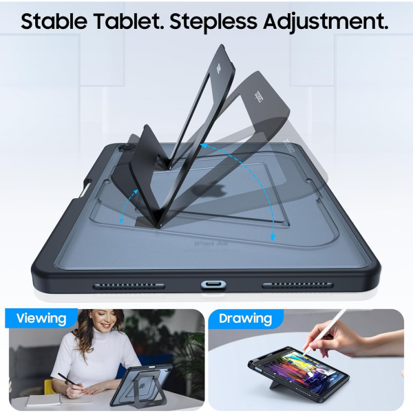 Fintie iPad Air 11 M2/M3 Kickstandl Klf-Black 
