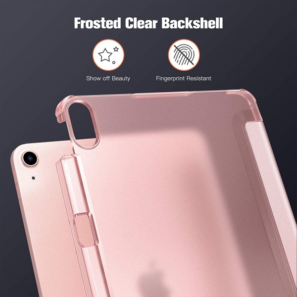 Fintie iPad Air 4 Kalem Blmeli Klf (10.9 in)-Rose Gold