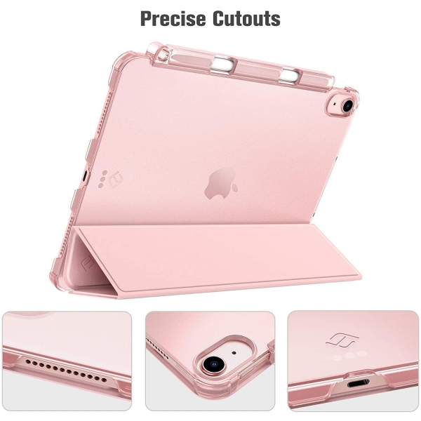 Fintie iPad Air 4 Kalem Blmeli Klf (10.9 in)-Rose Gold