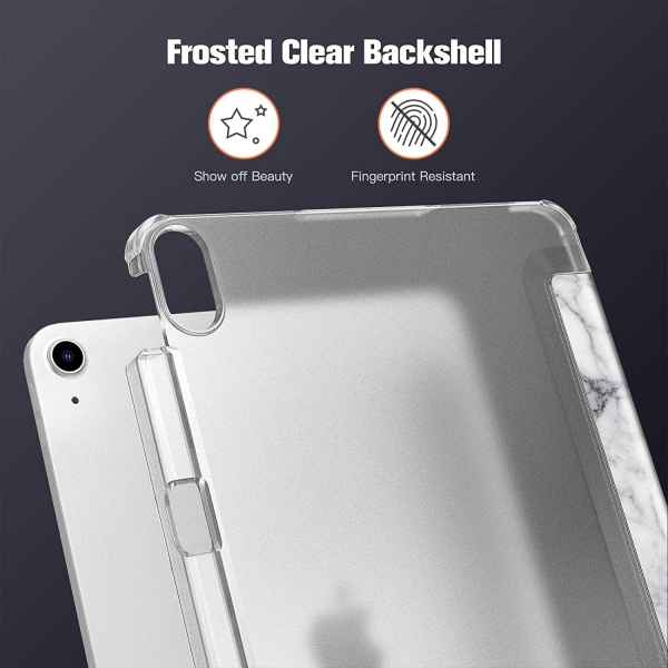 Fintie iPad Air 4 Kalem Blmeli Klf (10.9 in)-Z-Marble White