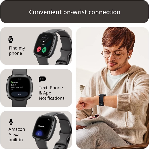 Fitbit Sense 2 Akll Saat-Shadow Grey Graphite 