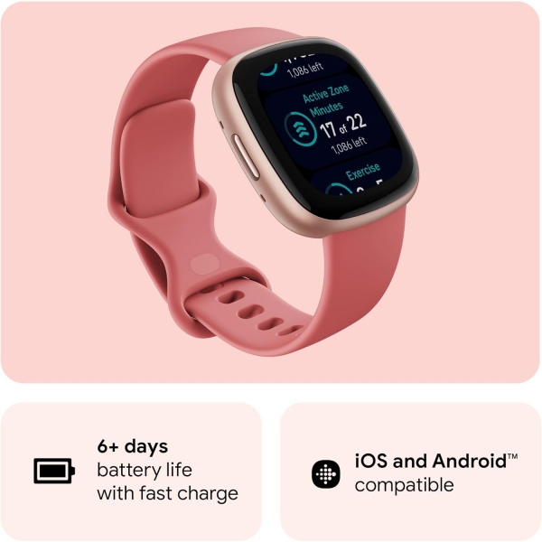 Fitbit Versa 4 Fitness Akll Saat-Pink Sand