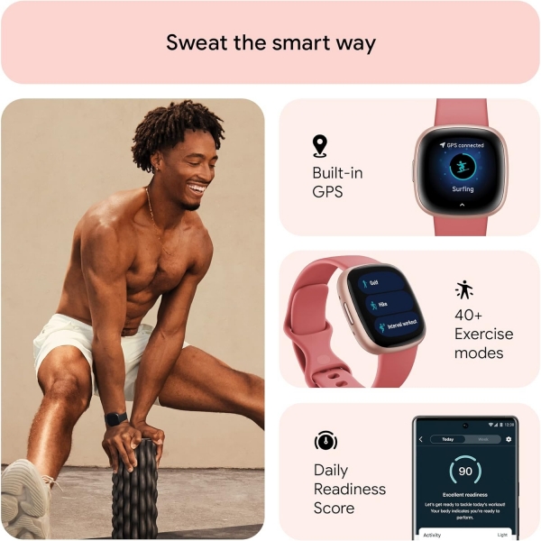 Fitbit Versa 4 Fitness Akll Saat-Pink Sand