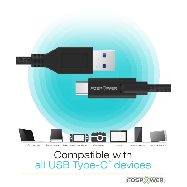 FosPower USB 3.1 Type C Kablo